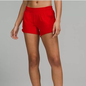 Lululemon Hotty Hot Low-Rise Lined Short 4" Size 10 Red